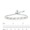 Thumbnail Image 2 of Oval Lab-Created Opal and Cubic Zirconia Cascade Bolo Bracelet in Sterling Silver - 10"