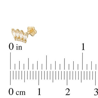 019 Gauge Marquise and Round Cubic Zirconia Crown Cartilage Barbell in 14K Gold