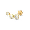 Thumbnail Image 0 of 019 Gauge Graduated Bezel-Set Cubic Zirconia Trio Cartilage Barbell in 14K Gold