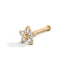 Thumbnail Image 0 of 14K Semi-Solid Gold CZ Flower Nose Stud - 22G