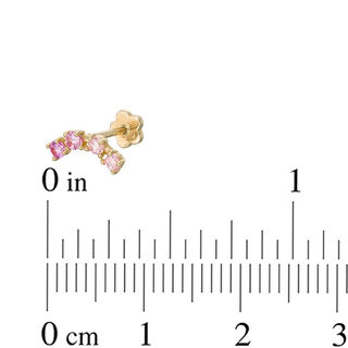 019 Gauge Curved Pink Cubic Zirconia Ombré Cartilage Barbell in 14K Gold