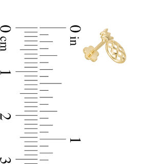 019 Gauge Cut-Out Pineapple Cartilage Barbell in 14K Gold