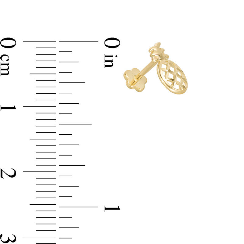 Main Image 2 of 019 Gauge Cut-Out Pineapple Cartilage Barbell in 14K Gold