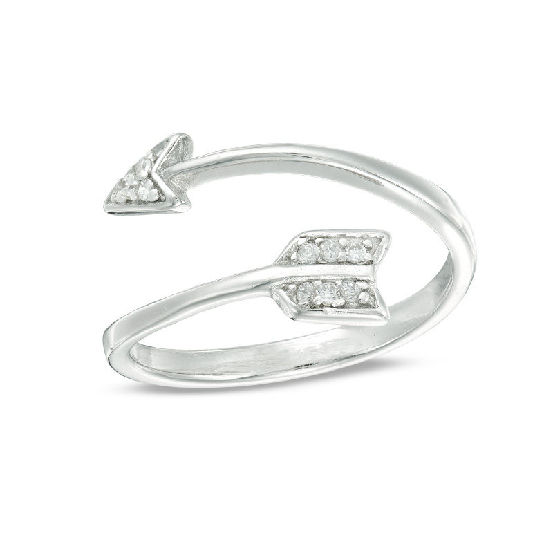 Main Image 1 of Sterling Silver CZ Arrow Adjustable Bypass Midi/Toe Ring