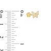 019 Gauge Cubic Zirconia Butterfly Cartilage Barbell in 14K Gold