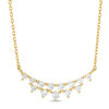 Thumbnail Image 1 of Cubic Zirconia Two Tier Necklace in 10K Gold - 17"