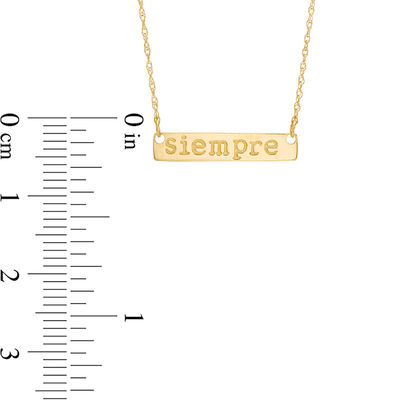 "Siempre" Bar Necklace in 10K Gold - 17"
