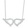 Thumbnail Image 0 of Cubic Zirconia Open Angel Wings Necklace in Sterling Silver