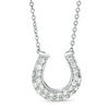 Thumbnail Image 0 of Cubic Zirconia Horseshoe Necklace in Sterling Silver