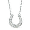 Thumbnail Image 1 of Cubic Zirconia Horseshoe Necklace in Sterling Silver