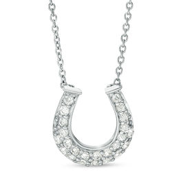 Cubic Zirconia Horseshoe Necklace in Sterling Silver