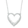 Thumbnail Image 1 of Cubic Zirconia Layered Heart Necklace in Sterling Silver