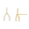 Thumbnail Image 0 of Cubic Zirconia Wishbone Stud Earrings in 10K Gold