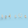 Thumbnail Image 2 of 020 Gauge Beaded Spike Trio Cartilage Hoop in 10K Gold