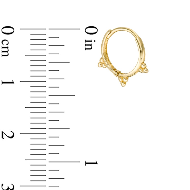 Main Image 3 of 020 Gauge Beaded Spike Trio Cartilage Hoop in 10K Gold