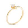 Thumbnail Image 2 of Child's 3mm Simulated Opal and Cubic Zirconia Bypass Ring in 10K Gold - Size 3