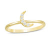 Child's Cubic Zirconia Crescent Moon Ring in 10K Gold - Size 3