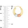 Thumbnail Image 1 of Child's Double Heart Hoop Earrings in 10K Tri-Tone Gold
