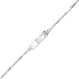 Child's Heart Cut-Out ID Bracelet in Sterling Silver - 5.5"