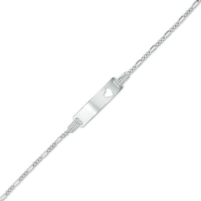Child's Heart Cut-Out ID Bracelet in Sterling Silver - 5.5"