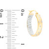 20mm Multi-Finish Inside-Out Hoop Earrings in 10K Two-Tone Gold