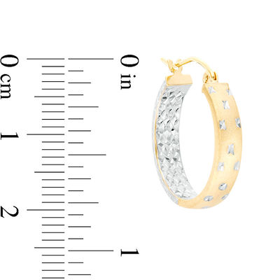 20mm Multi-Finish Inside-Out Hoop Earrings in 10K Two-Tone Gold