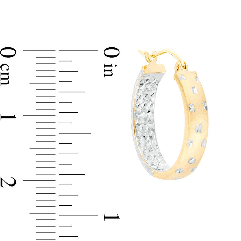 20mm Multi-Finish Inside-Out Hoop Earrings in 10K Two-Tone Gold