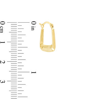 Hollow Square Hoop Earrings in 10K Gold