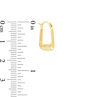 Hollow Square Hoop Earrings in 10K Gold