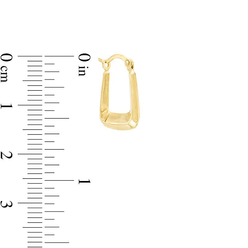 Hollow Square Hoop Earrings in 10K Gold