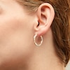 Diamond-Cut Stripe Hoop Earrings in 10K Stamp Hollow Tri-Tone Gold