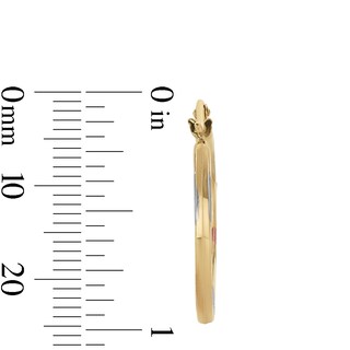 Diamond-Cut Stripe Hoop Earrings in 10K Stamp Hollow Tri-Tone Gold