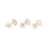 Thumbnail Image 2 of Multi-Shape Cubic Zirconia Diamond-Cut Frame Stud Earrings Set in 10K Gold