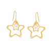 Thumbnail Image 1 of 4mm Cubic Zirconia Dangle and Double Open Star Drop Earrings in 10K Gold