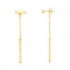 Thumbnail Image 1 of Diamond-Cut Double Bar Dangle Front/Back Earrings in 10K Gold