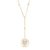 Thumbnail Image 0 of Glitter Enamel Heart Disc Bead Station Lariat Necklace in 10K Gold