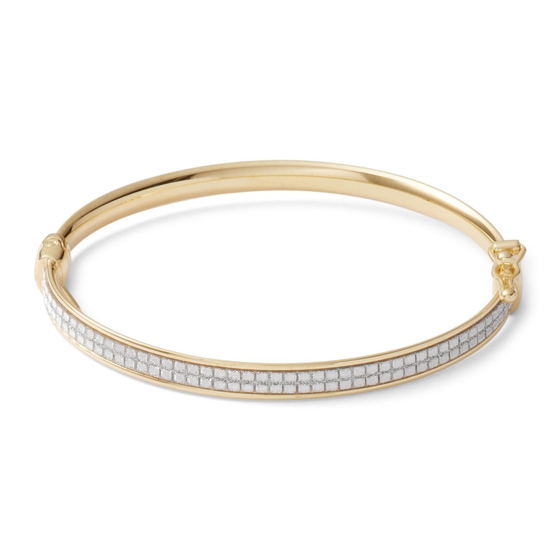 Main Image 1 of Made in Italy Child's 4mm Glitter Enamel Bangle in 10K Gold Tube - 5"