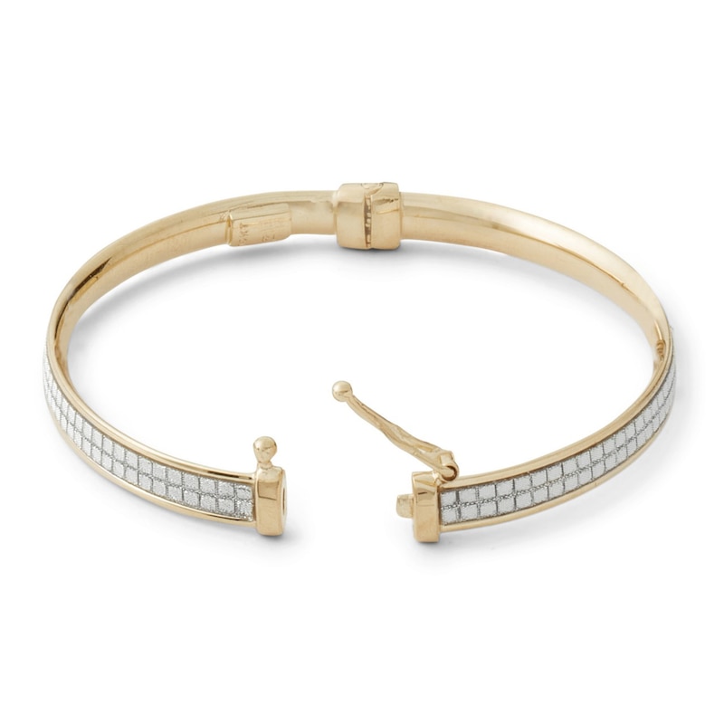 Main Image 2 of Made in Italy Child's 4mm Glitter Enamel Bangle in 10K Gold Tube - 5"