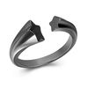 Graduated Star Wrap Ring in Sterling Silver with Black IP - Size 7