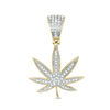 1/5 CT. T.W. Diamond Cannabis Leaf Necklace Charm in 10K Gold