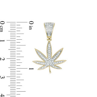 1/5 CT. T.W. Diamond Cannabis Leaf Necklace Charm in 10K Gold