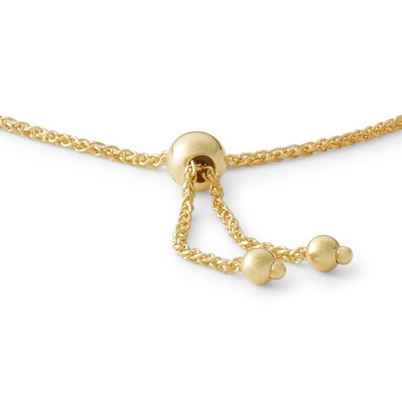 Main Image 2 of Cubic Zirconia Heart Cluster Mesh Bolo Bracelet in 10K Solid Gold - 9"