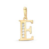 Thumbnail Image 1 of Cubic Zirconia &quot;E&quot; Initial Charm Pendant in 10K Solid Gold