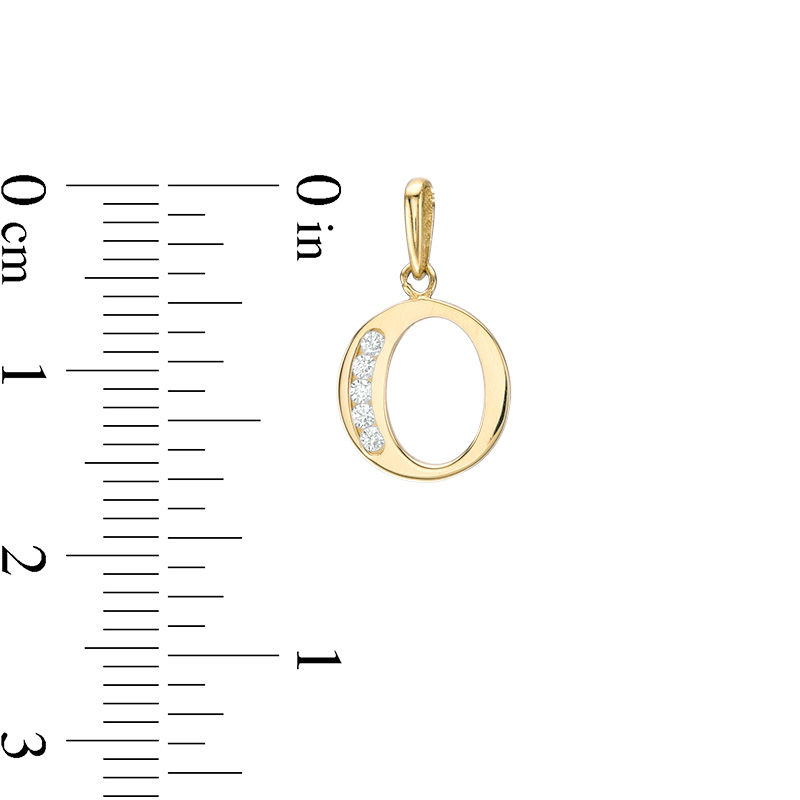 Main Image 2 of Cubic Zirconia &quot;O&quot; Initial Charm Pendant in 10K Solid Gold