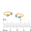 Thumbnail Image 2 of 016 Gauge Simulated Light Blue Dome Spiked Horseshoe Pair in Stainless Steel with Yellow IP