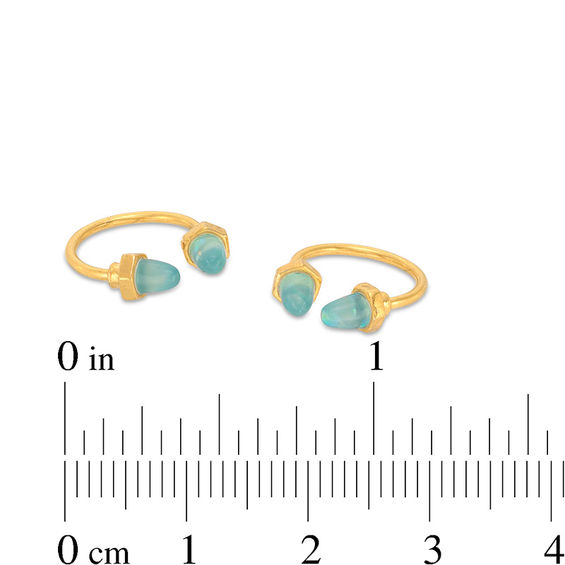 016 Gauge Simulated Light Blue Dome Spiked Horseshoe Pair in Stainless Steel with Yellow IP