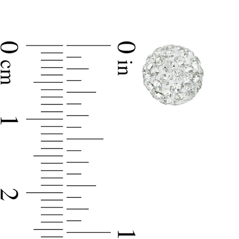 Main Image 2 of Honora 8 - 9mm Freshwater Cultured Pearl and Crystal Ball Stud Earrings Set in Sterling Silver