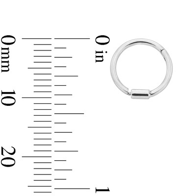 Solid Stainless Steel Barrel Hinged Captive Bead Hoop - 18G