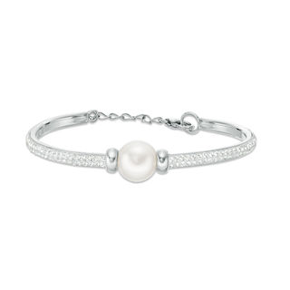 Honora 7 - 8mm Freshwater Cultured Pearl Loose Braid Bolo Bracelet in Sterling Silver - 9.75"