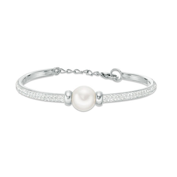 Honora 7 - 8mm Cultured Freshwater Pearl Loose Braid Bolo Bracelet in Sterling Silver - 9.75"